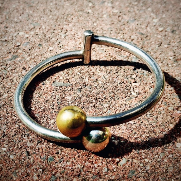 Vintage Designer Taxco Sterling Silver Mid-Century Modern Clamper Bracelet - Picture 2 of 8